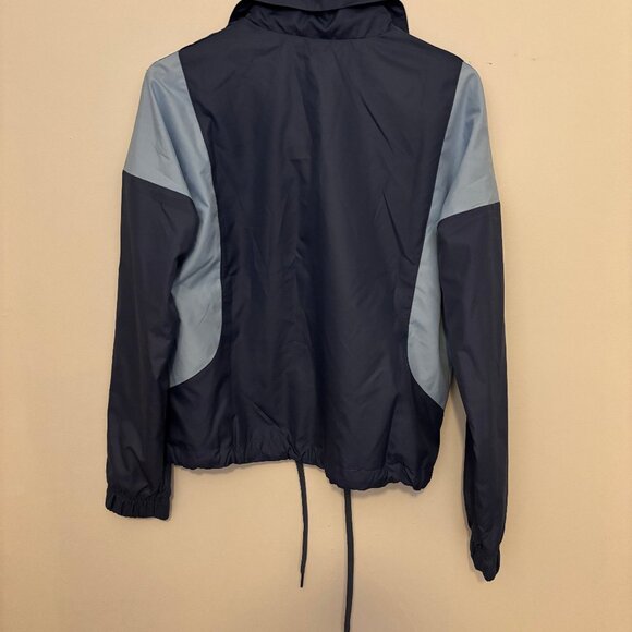 Adidas Colorblock Coach Jacket Snap Front Navy & Light Blue, NWT, Size M - Picture 5 of 8